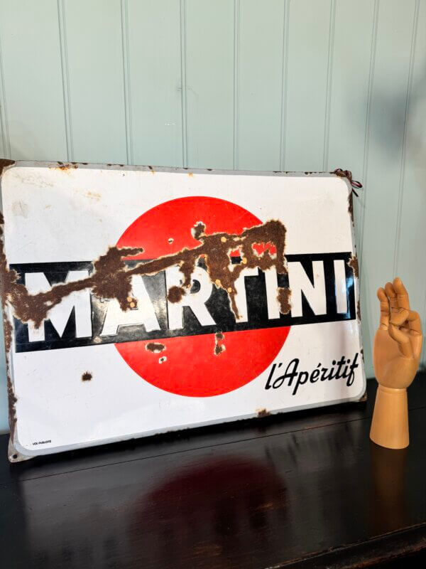 Marti Sign Enamel Martini Sign, 1950 - Grey Starling Antiques